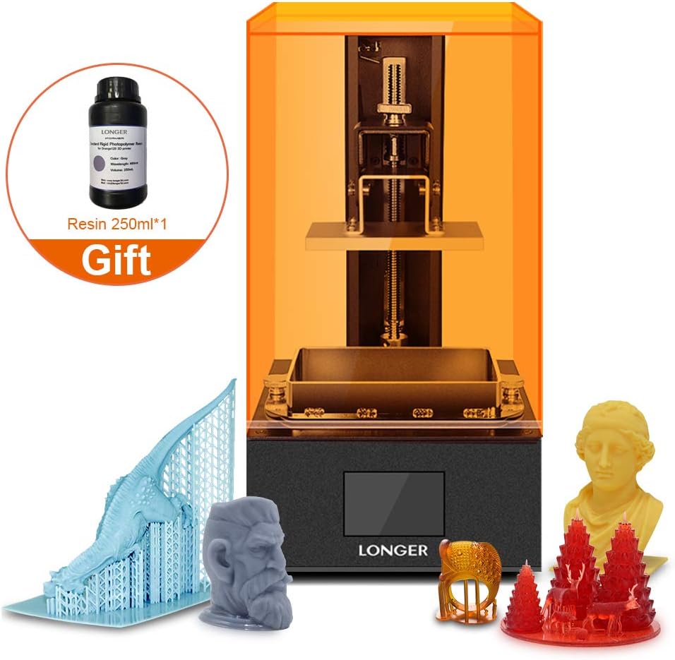 Longer Orange 10 3D Printer, UV LCD Resin with 2.8-Inch Full Color Touch Screen Off-line Print Build Volume 3.86"(L) x 2.17"(W) x 5.5"(H)