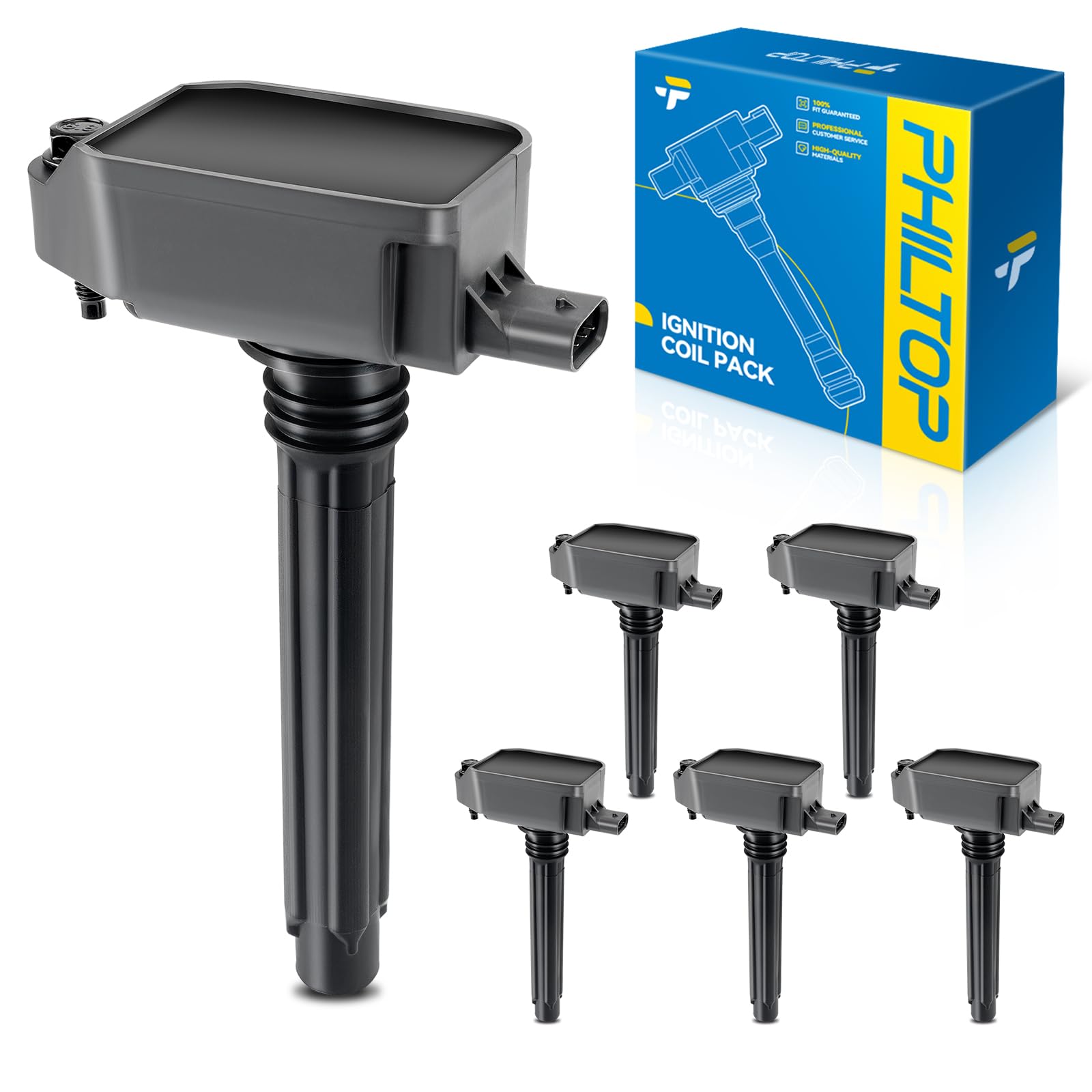 PHILTOP UF240 Ignition Coil Packs Fits Grand Cherokee 2016-2025 V6 3.6L