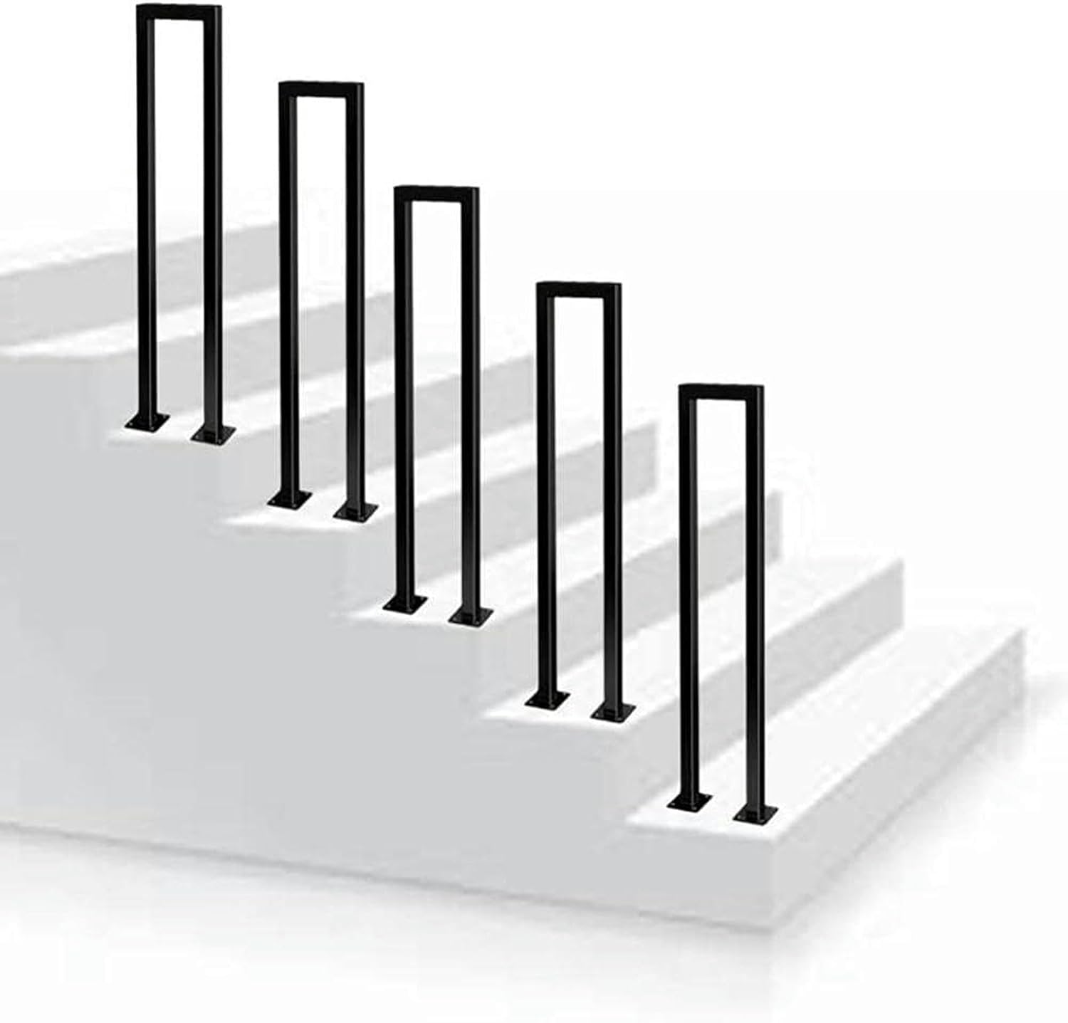 AMNOOL Metal Pipe Staircase Handrail, Rustic Industrial Pipe Handrail, Stair Railings Retro Style Handrail Set, Indoor & Outdoor Deck Hand Rail/Golden/75Cm-*1