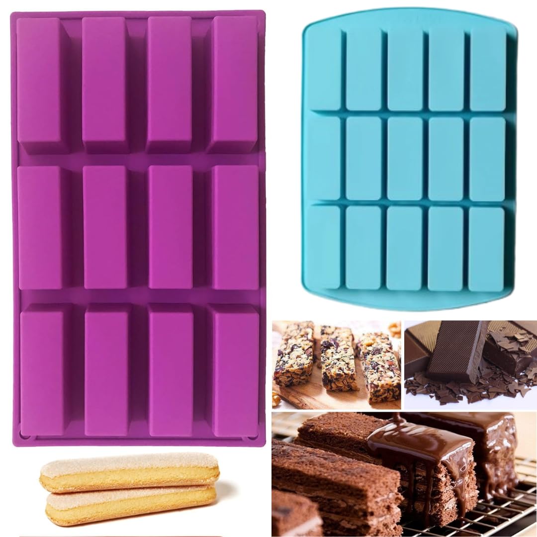 Skytail 2 Pack Rectangle Protein Bar Silicone Mold Nutrition Breakfast Cereal Bar Molds Energy Bar Maker for Baking Bread Ganache Chocolate Truffles Brownie Caramel Cornbread Cheesecake Butter Mould (B0D498RNGC) Amazon Price History, Amazon Price Tracker
