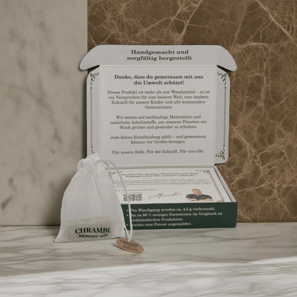 Vorrat-Partner-Paket Chrambl 2in1 Mehrfach Waschmittel Waschwürfel - 150 Waschgänge inkl. 3x Gratis Baumwollfilterbeutel. Bekannt aus die Höhle der Löwen!
