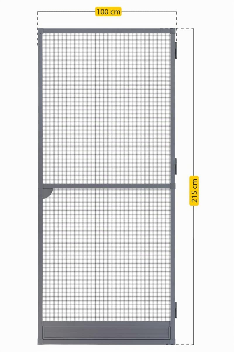Schellenberg 70094 Fliegengitter Balkontür, Insektenschutz Tür Premium, Aluminium Rahmen, Fiberglas-Gewebe, 100 x 215 cm, anthrazit