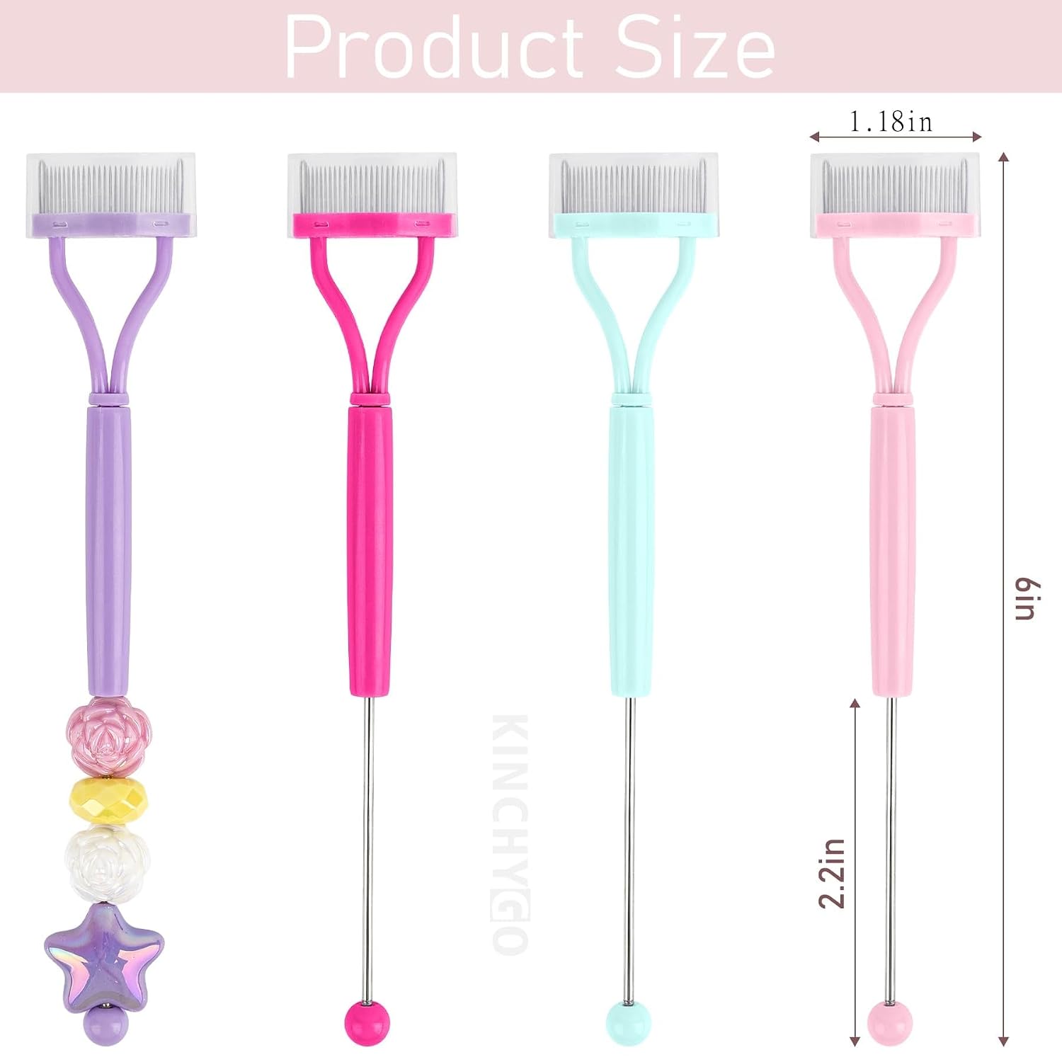 9 Pack Eyelash Separator Tools Beadable Lash Comb Brushes for DIY Craft Separating Lashes