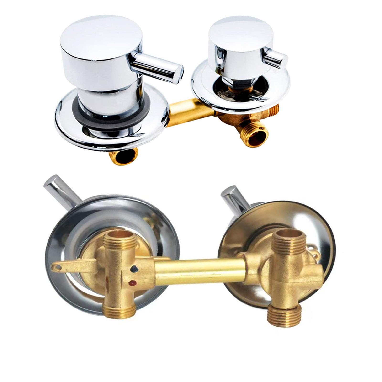 2/3/4/5 Way Solid Brass Mixer Shower Tap,Cold & Hot Water Shower Diverter Valve,Hole Distance 9cm/10cm/12.5cm/14.5cm(Thread 2 Way,9cm)