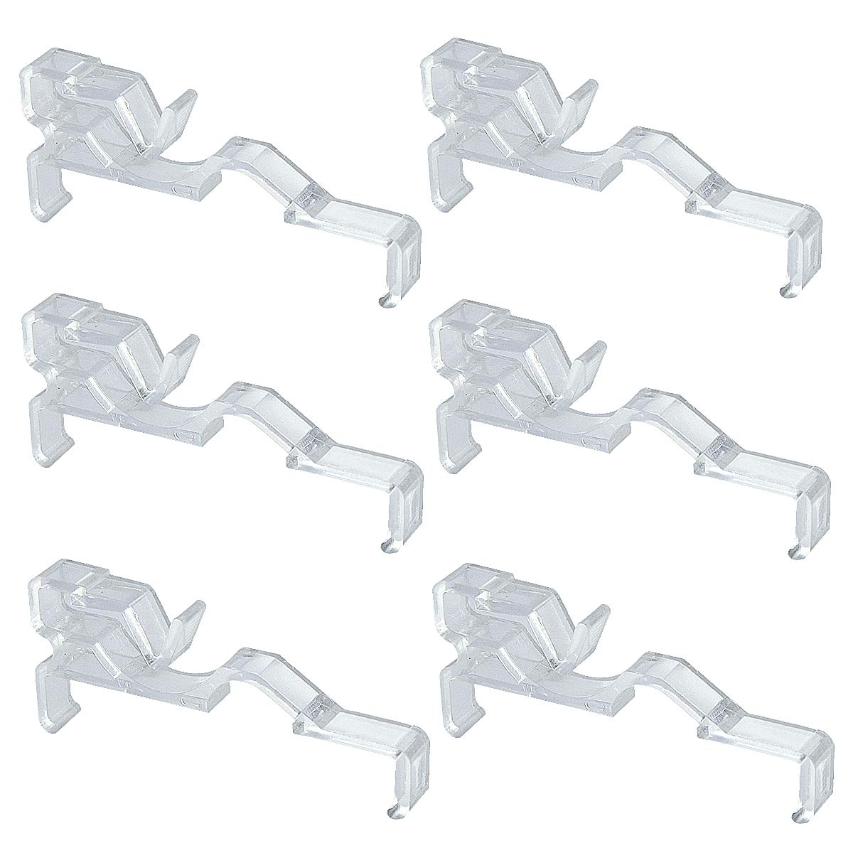 Valance Clips 6pcs 2-1/2'' Window Blinds Hidden Clip Retainer Holder Clear Plastic for Horizontal Blinds Valance with 2.5" in Width