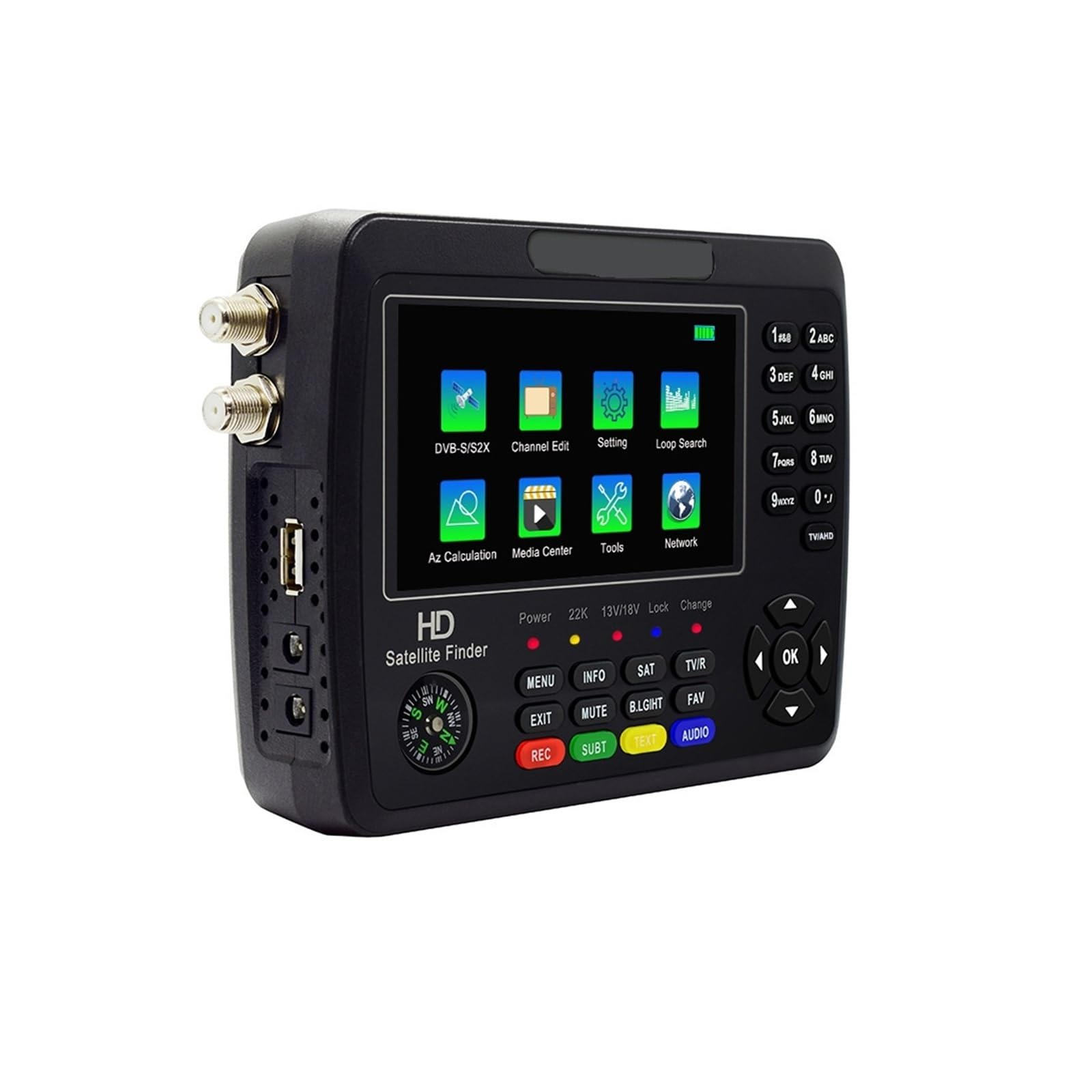 V10 satelitarna wyszukiwarka telewizji DVB-S/S2/S2X cyfrowy miernik sygnału odbiornik z 4,3-calowym wyświetlaczem LCD Wyczyść wyświetlacz(V10 MAX)