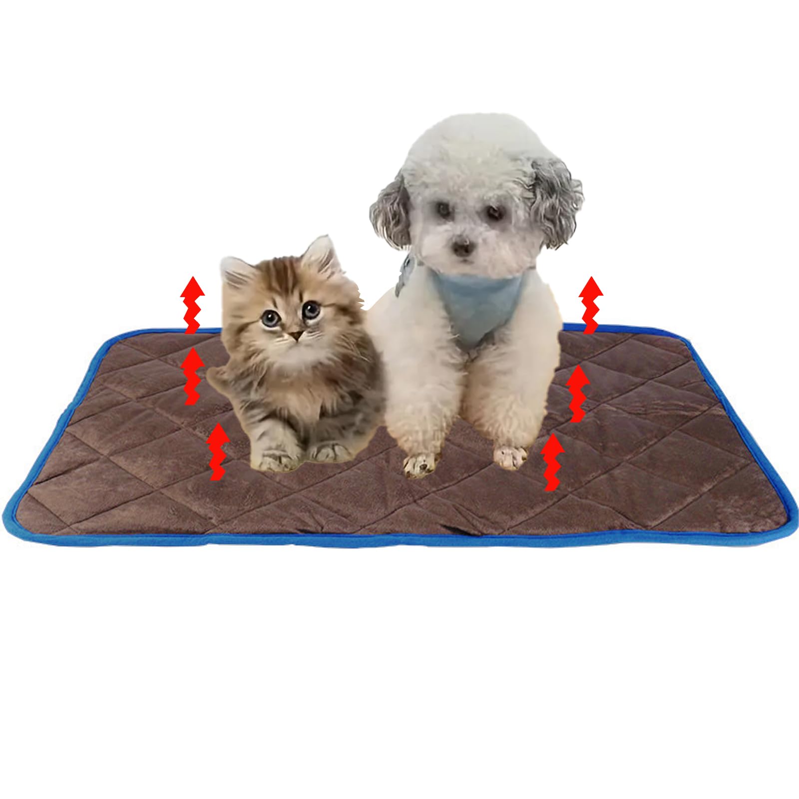 Jywsx Self Heating Pet Pad – Machine Washable Thermal Dog & Cat Blanket, Soft Non-Slip Self-Warming Reusable Mat for Puppy, Kitten & Rabbit, 60×90 cm, Coffee