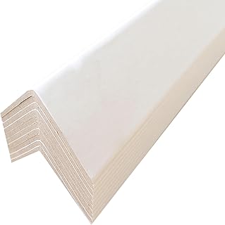 White Edge Protector 3" x 3" x 36" - 10-Pc Pack, Cardboard Compactor Corner Protectors for Shipping, Construction, Pallet Use - Recyclable, Reusable, Clean Look, 0.16" Thick Heavy Duty Cardboard