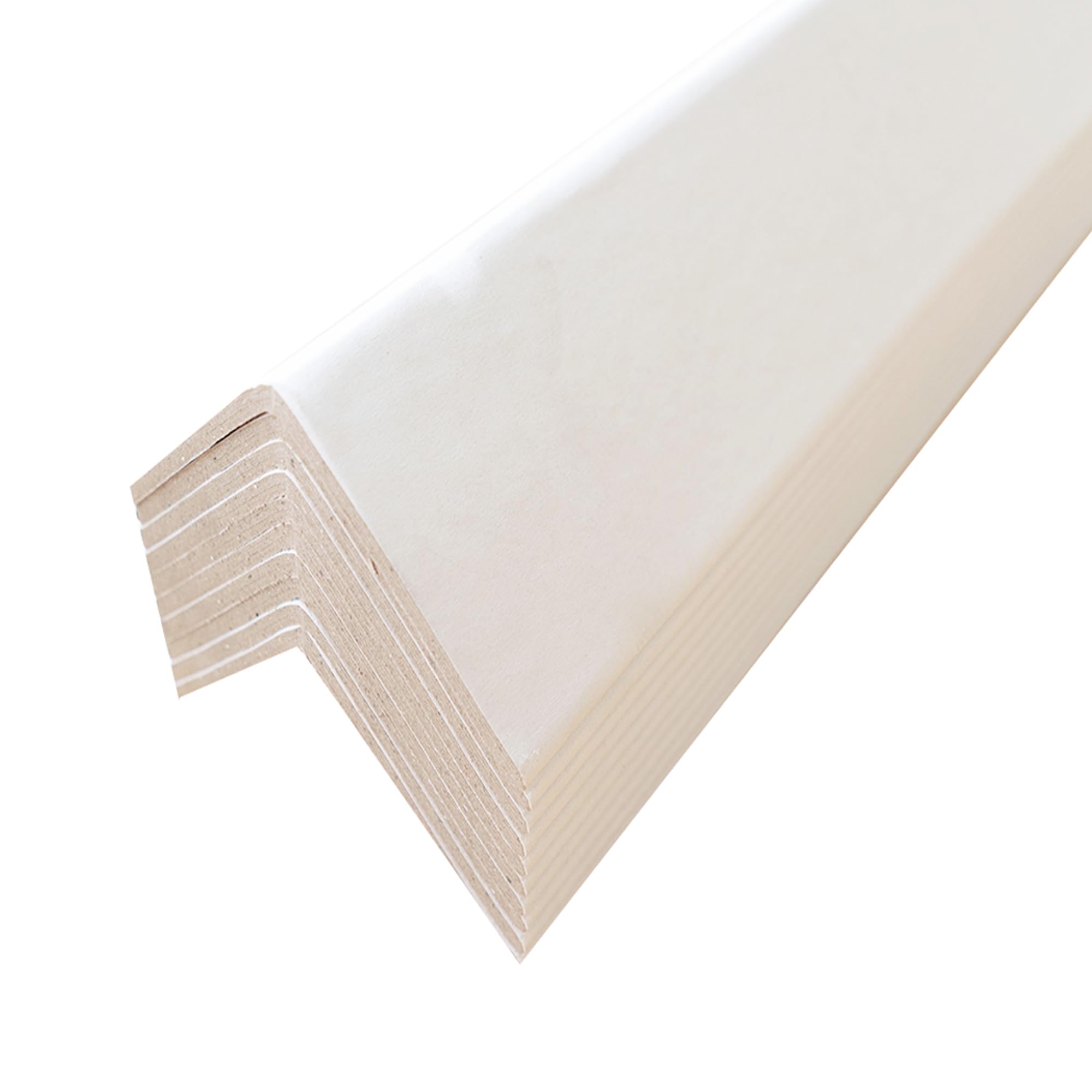 White Edge Protector 3" x 3" x 36" - 10-Pc Pack, Cardboard Compactor Corner Protectors for Shipping, Construction, Pallet Use - Recyclable, Reusable,