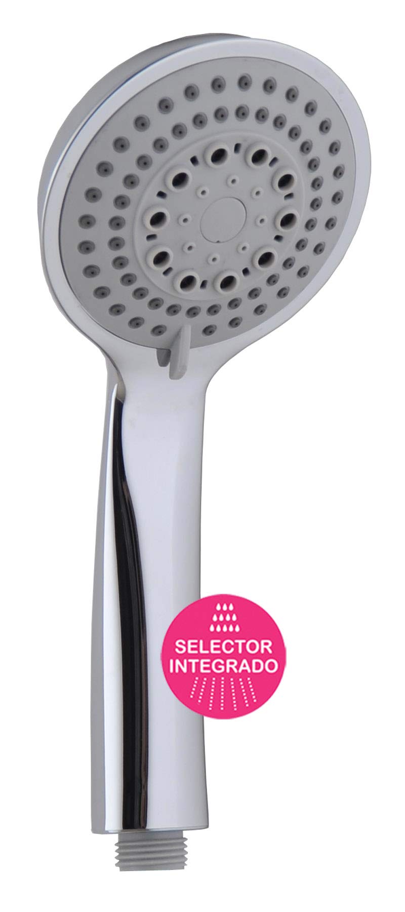 Columna de ducha termostática extralarga diseño redondo, con tubo extensible de 100 a 150 cm. Rociador extraplano de 20cm y ducha de mano de hidromasaje redondos. Recambios garantizados
