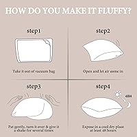 Vista 9 de BHZ Almohada estándar de plumas de ganso con funda de almohada de satén, almohada de cama de lujo de la colección de hotel para dormir, soporte