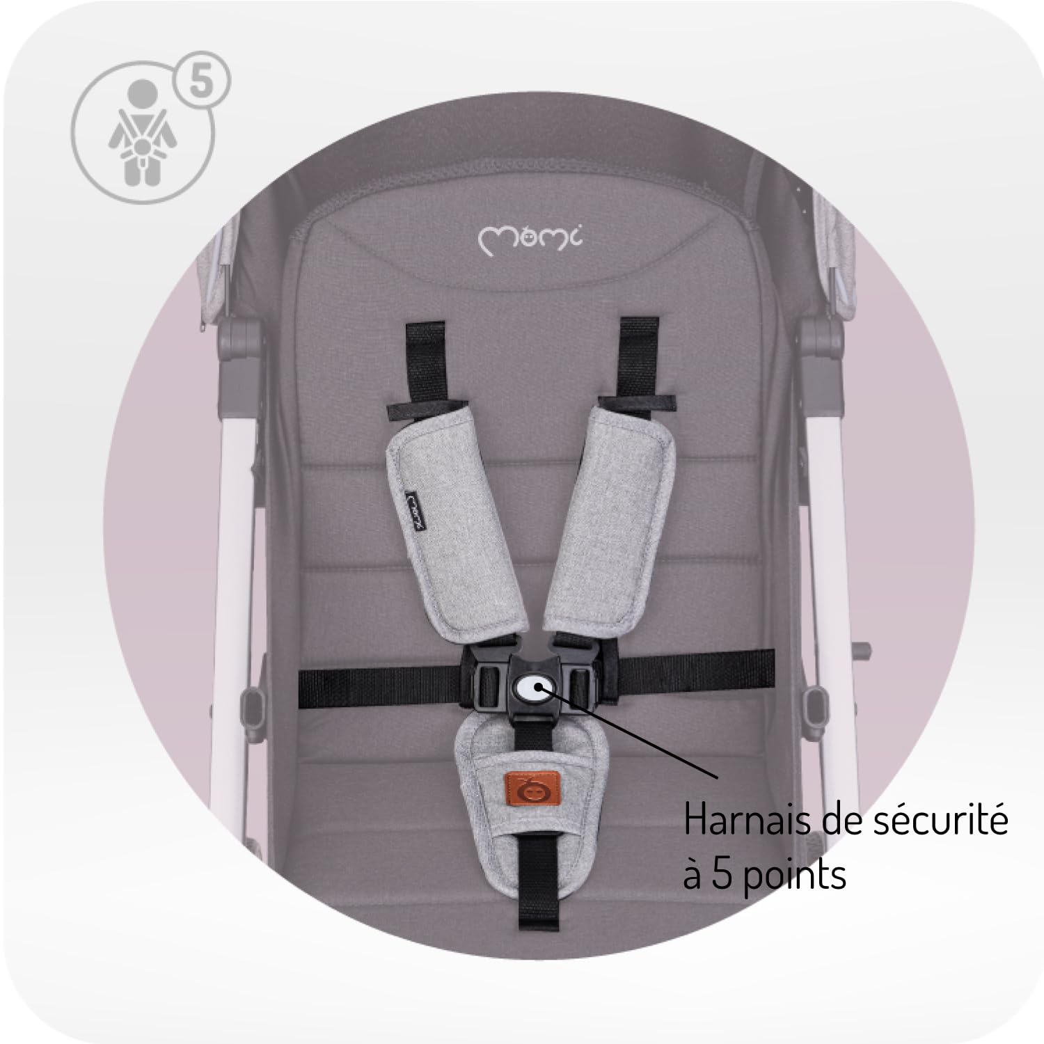 MOMI ESTELLE, Wózek Spacerowy, Od 6 Miesiąca, Do 15 kg, Dziecięcy, Składany, Lekki, Regulowany, z Koszem, Nieprzebijalne Koła
