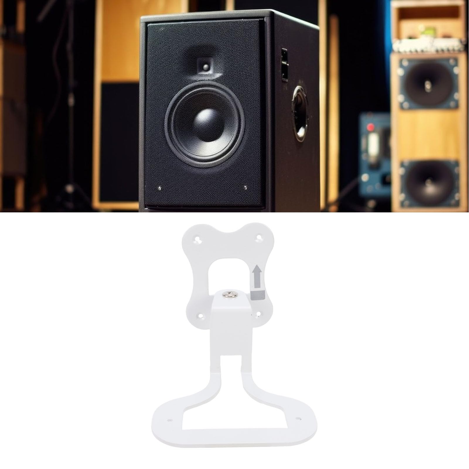 Eujgoov Soporte de Pared para Altavoz, Soporte Giratorio Ajustable de Metal para Altavoces Enchant, de Sonido Envolvente de Cine en Casa, Solución de Montaje Debajo del Televisor Que Ahorra Espacio