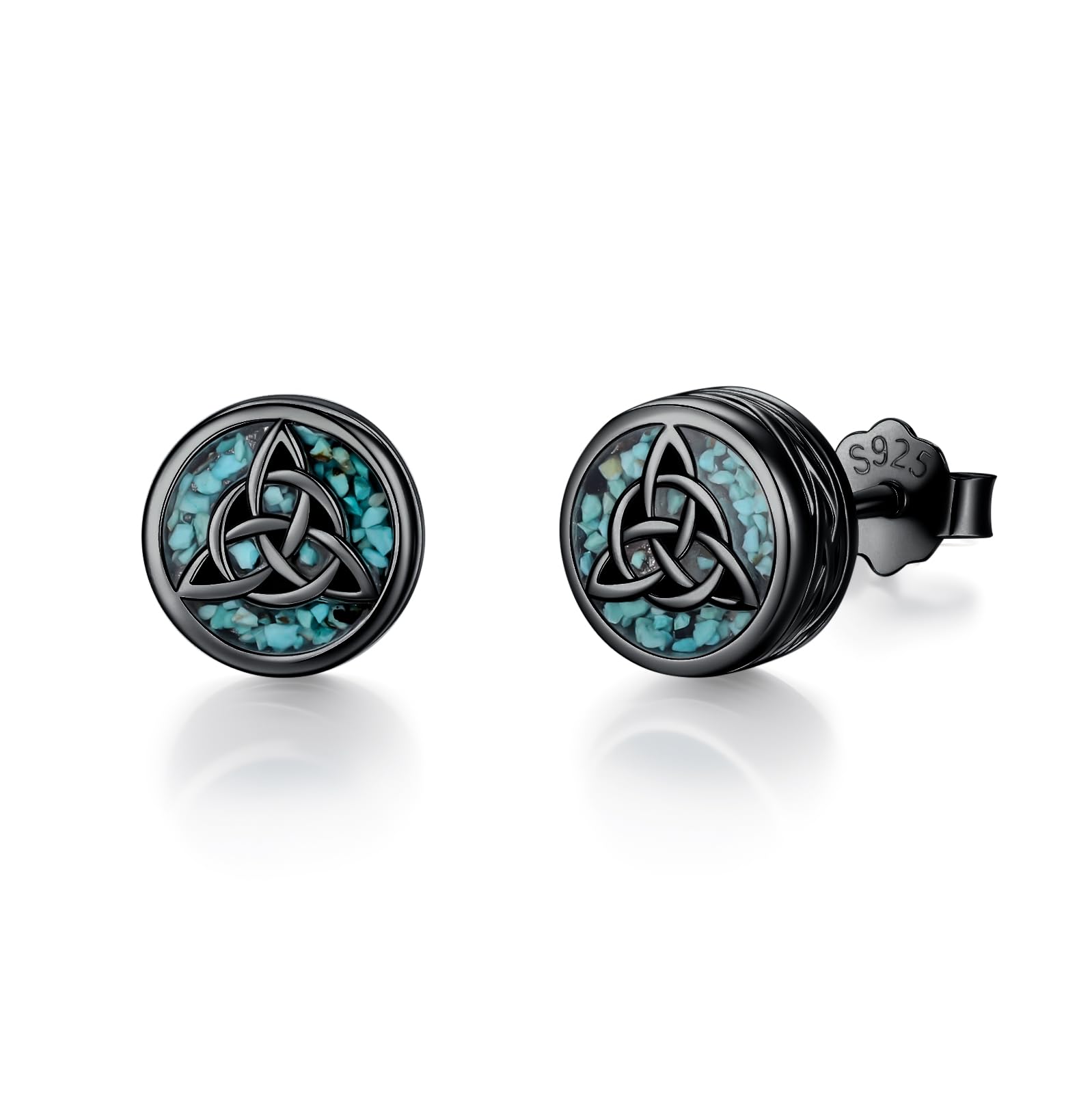 Pendientes celtas joyería irlandesa de plata de ley 925 unisex 7