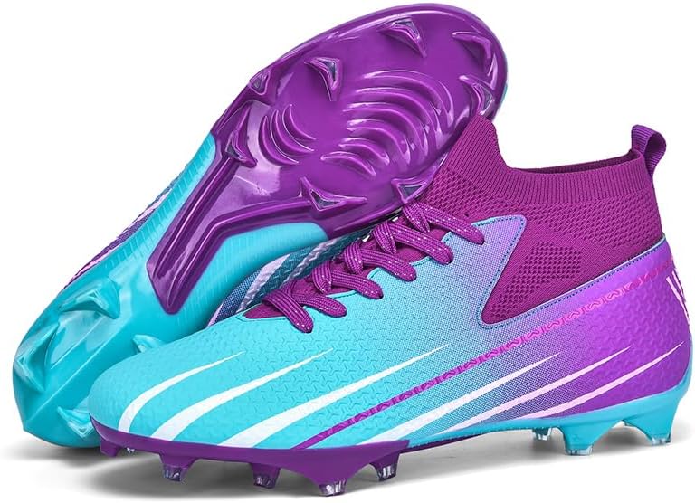 KIUSMETY Soccer Cleats for Mens Womens High-Tops Unisex Adult Baseball Indoor Professional Training Turf Football Boots