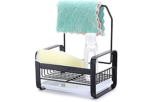 JUXYES Stainless Steel Sponge Holder with Dishcloth Drying Rack S