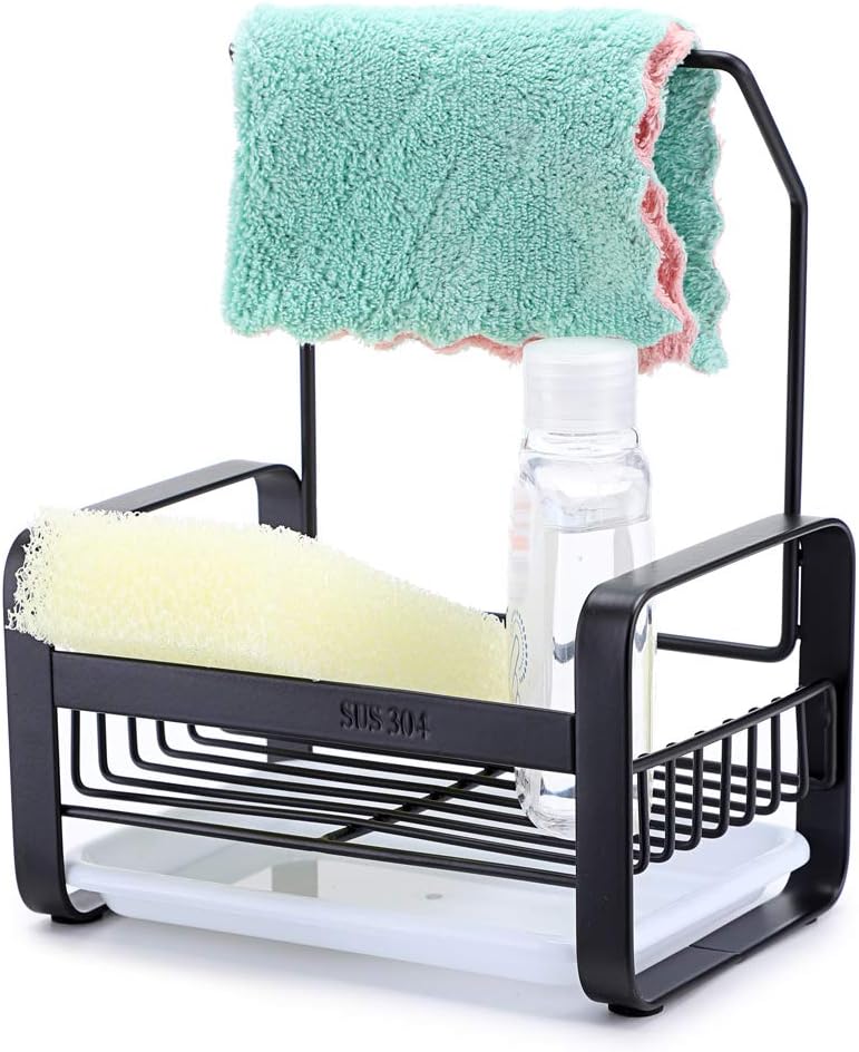Amazon.com - JUXYES Stainless Steel Sponge Holder with Dishcloth Drying ...