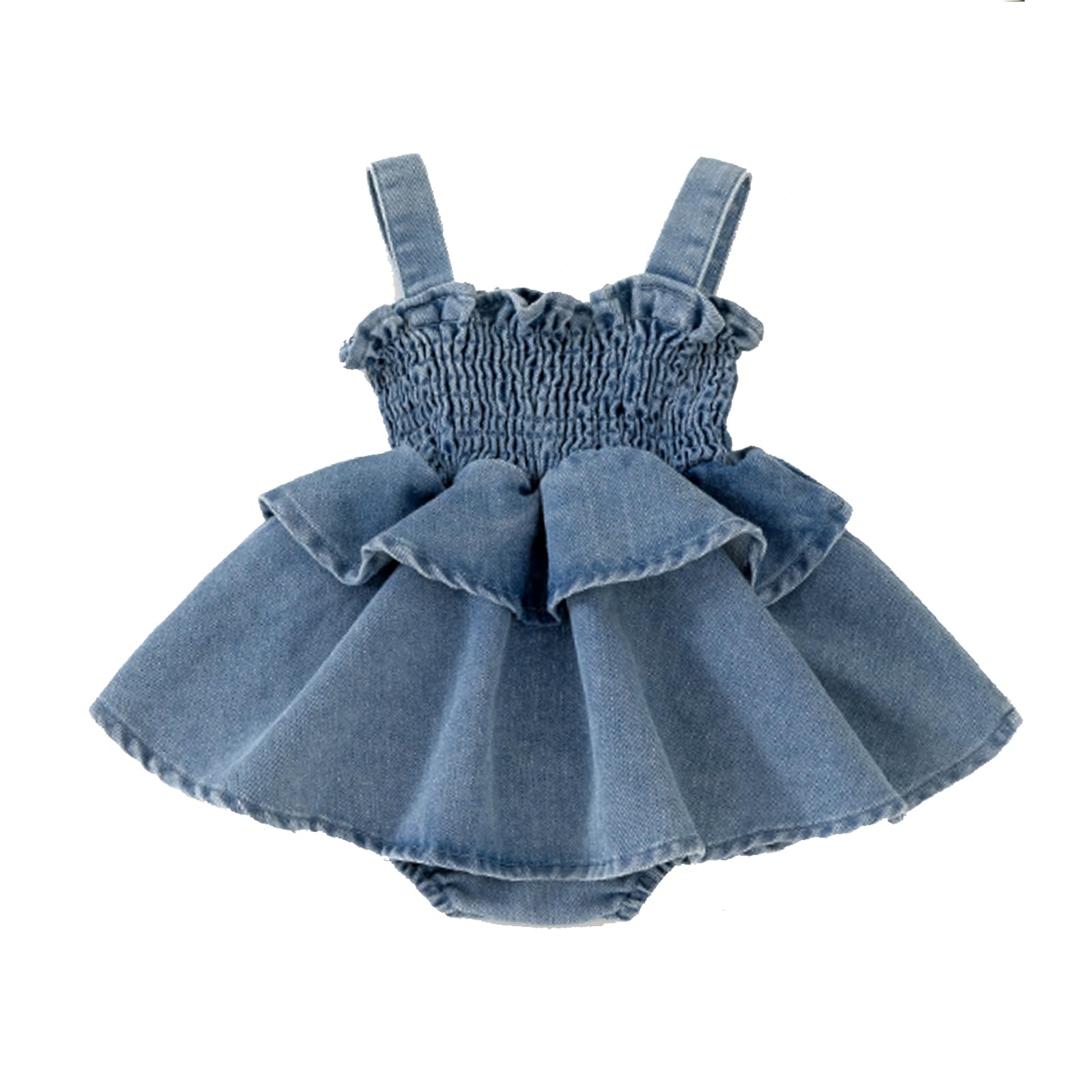 Pagliaccetti da Neonata Bimba Tutine di Jeans Abito Bambina Spaglietti Strip Estate Vestito