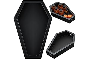 2 Pcs Coffin Tray, Wooden Spooky Gothic Tray, Coffin Halloween Serving Trays