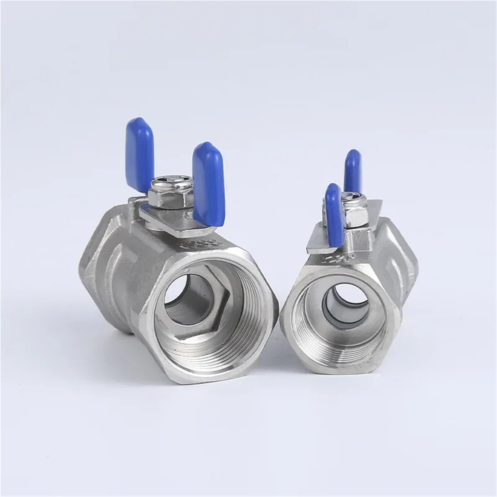 Valves Papillons Vannes à boisseau sphérique monobloc en acier inoxydable 304/316, filetage femelle 1/4'' - 1'', avec poignée papillon, DN8, 10, 15, 20, 25(3/4 in SS316)