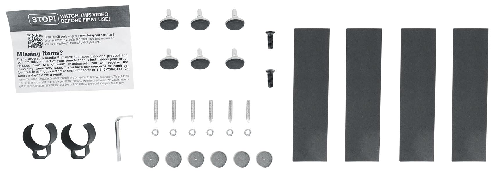 Rockville RSM3 - Coppia di supporti per altoparlanti per monitor da studio, base robusta, pulsante, senza perni, altezza regolabile, Air Assist, ideale per casa, studio