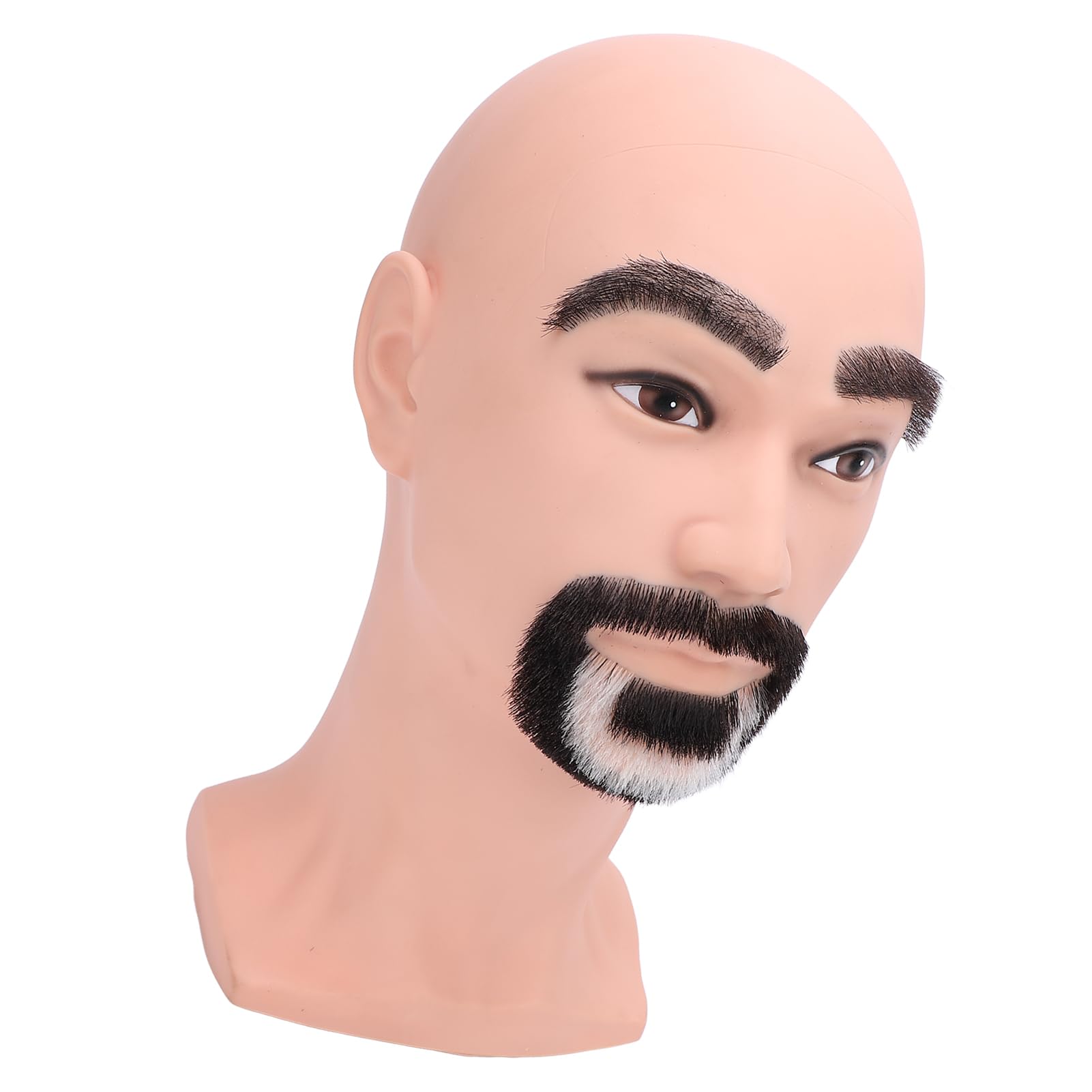 Pongnas Männlicher Friseur-Mannequin-Kopf, Harz-PVC-Kopfmodell mit Bart für das Trimmen von Übungs-Styling-Training