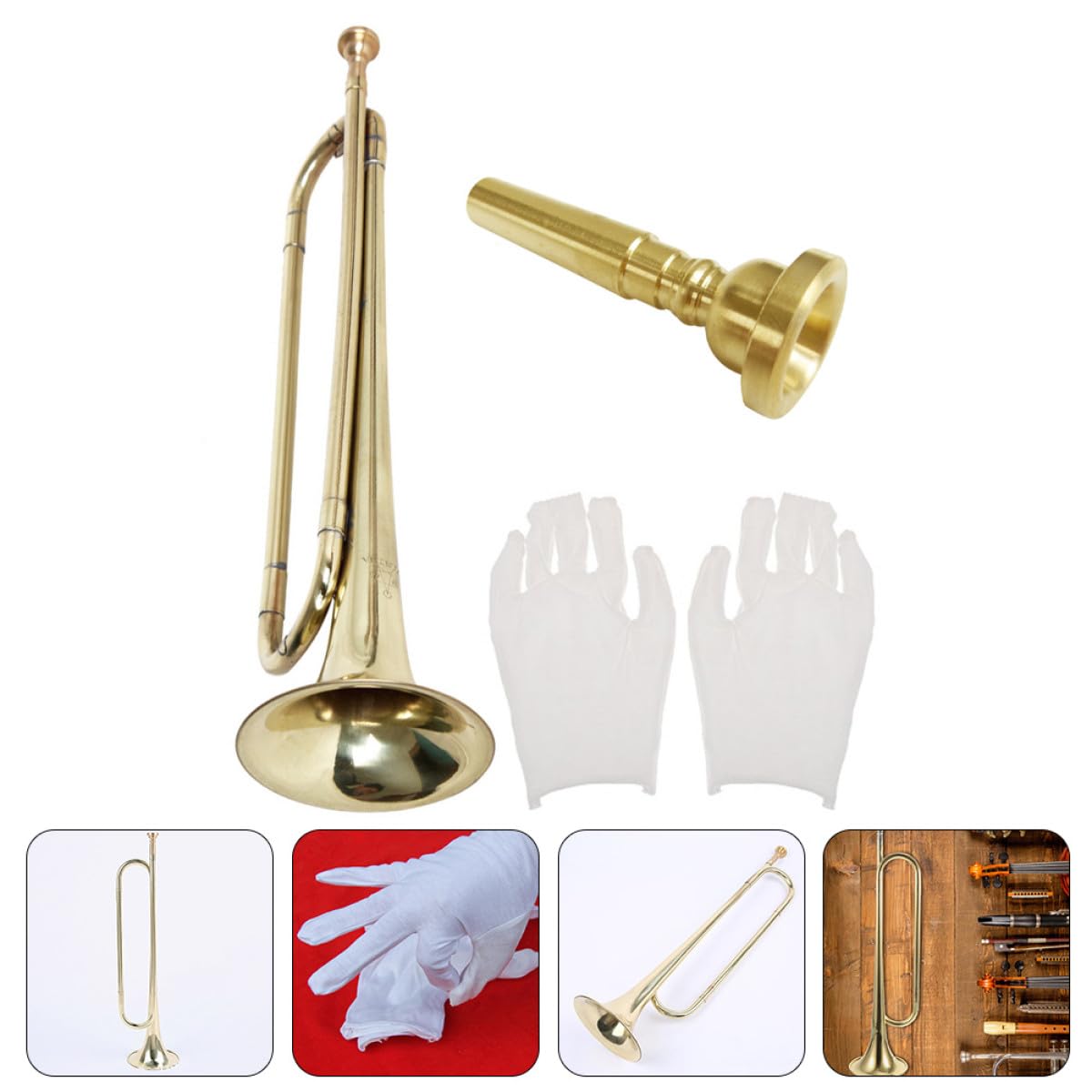 Trompeta Educativa de Metal para Jóvenes Instrumento Musical de Viento Ligero Juguete Musical Preescolar Regalo para Alumnos y Decoración