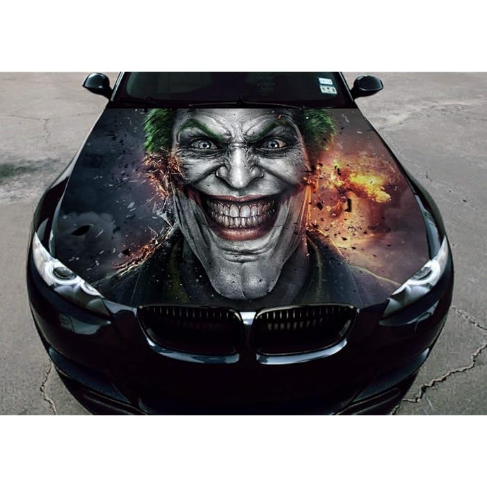 Buy Stikka Vinyl Car Hood Wrap Full Color Graphics Decal The Joker Villain Arkham Sticker 59"x69