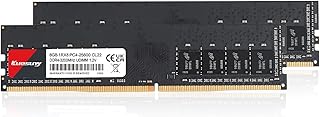Kuesuny 16GB Kit (2X8GB) DDR4 3200MHz Desktop Ram PC4-25600 CL18 1.35V UDIMM 288 Pin 1RX8 Unbuffered Non ECC PC Computer Udimm Memory Module Ram Upgrade 8GB (Udimm 2X8GB DDR4 3200MHz, Black)