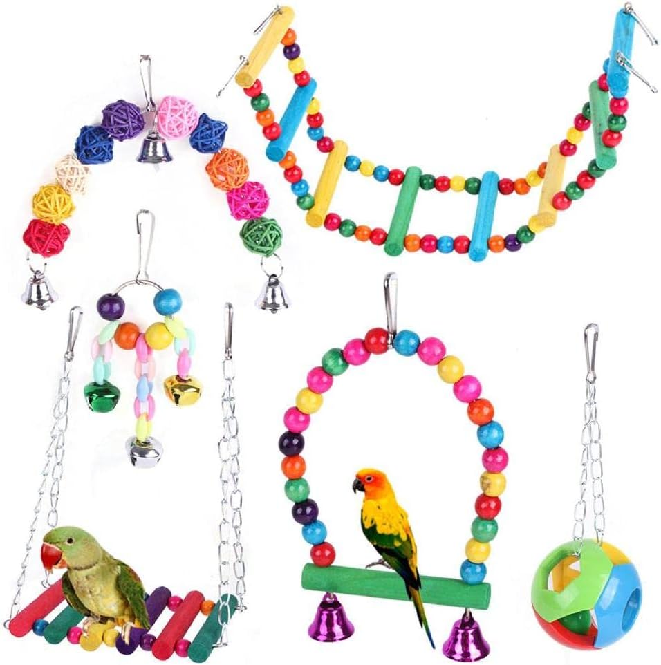 Periquito Puente masticable Loro Juguete pájaro Columpio pájaro forrajeo Juguete pájaro forrajeo Jaula para pájaros Juguete pájaro Columpio Juguete