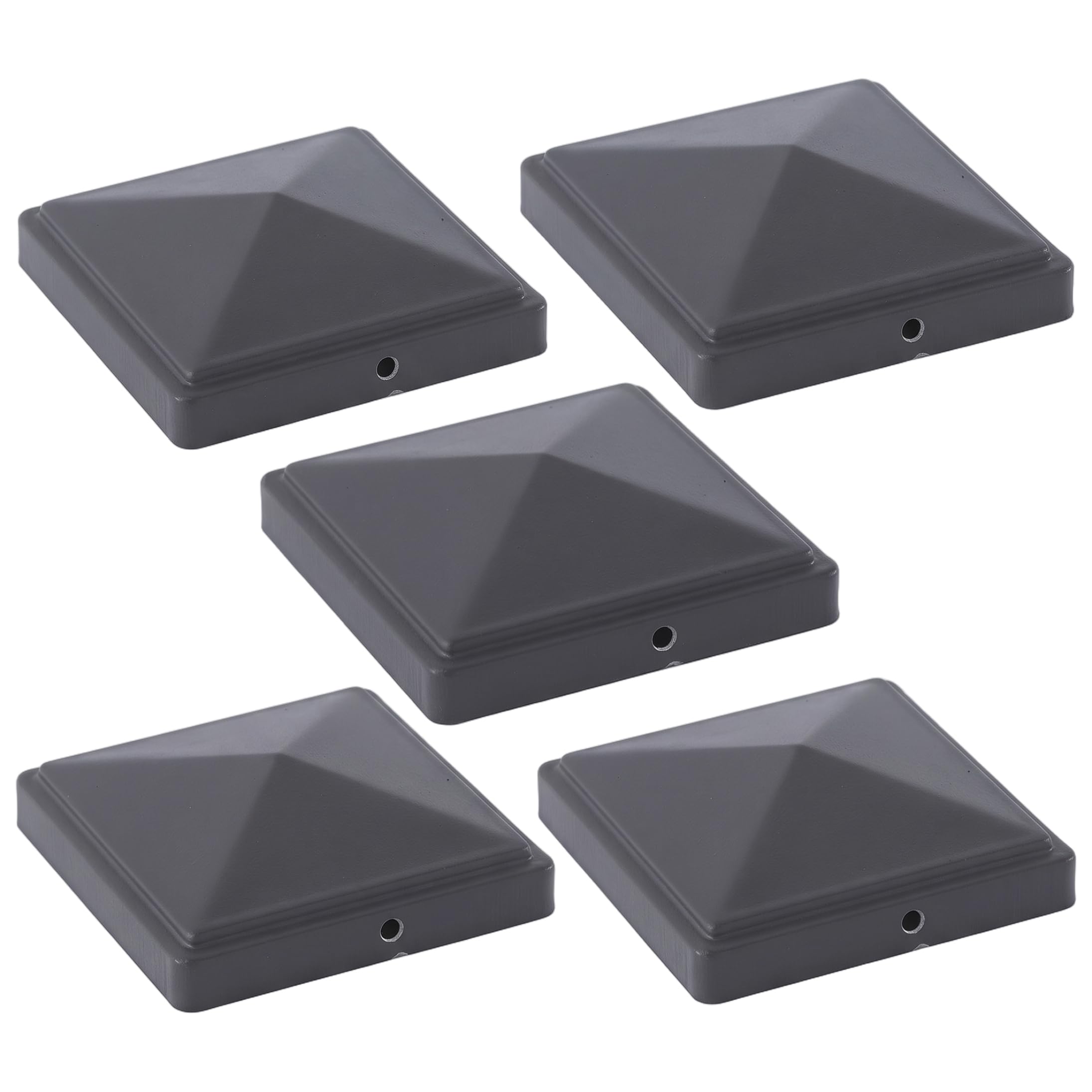 5 Pack Fence Post Caps, Thick Galvanized Iron Deck Post Caps for Wood Posts, Deck Posts, Garden Pillars & Railings, 4.02x4.02 Inch