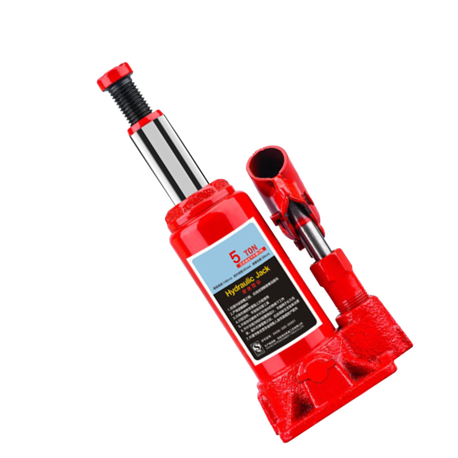 LiebeWH Hydraulischer Wagenheber für Autos, Vertikaler Flaschenheber aus Metall, Manuelles Hebewerkzeug, Robuste Konstruktion, Kompakte Lagerung, Einfache Bedienung für Limousinen, SUVs, (5 Tonnen)