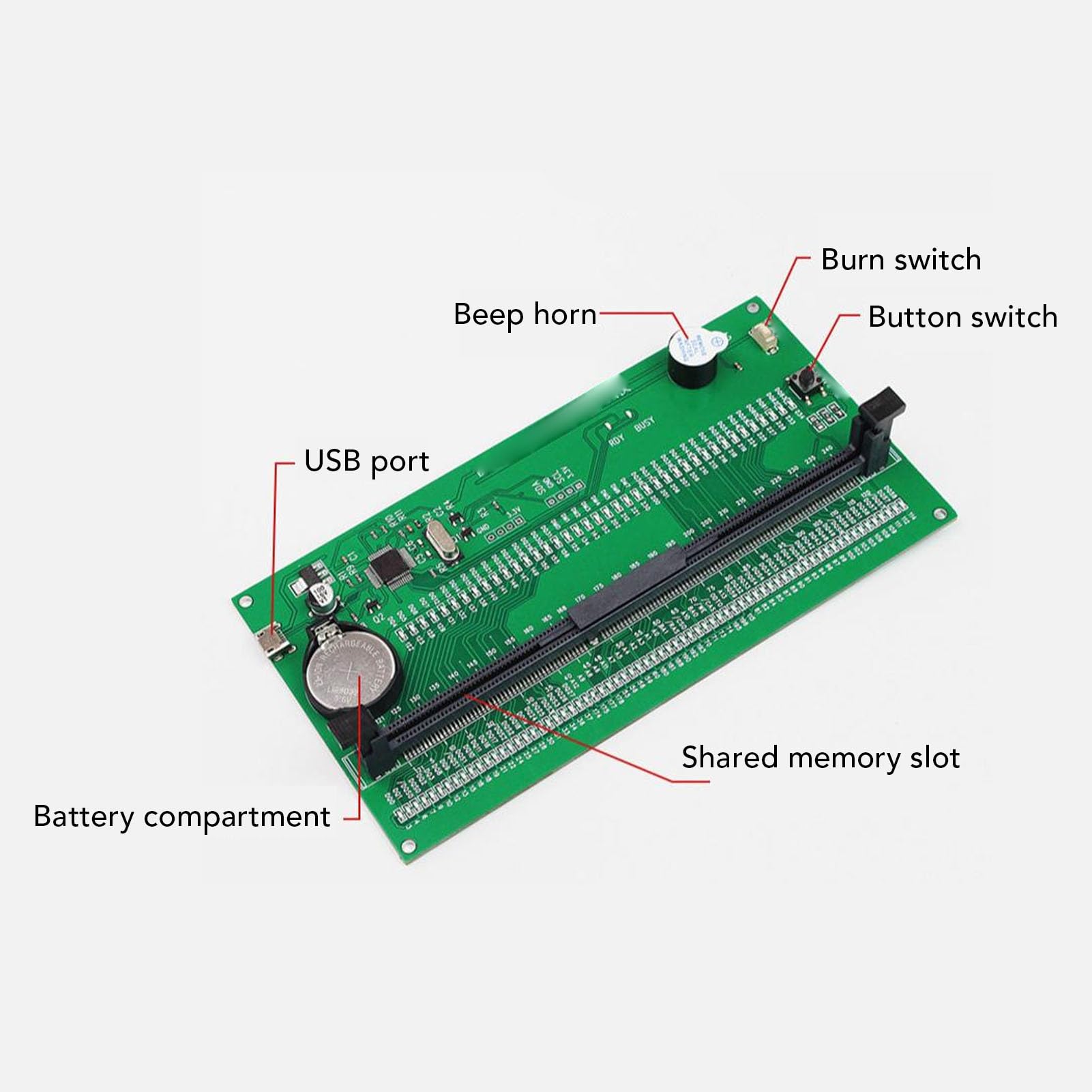 Fabater Tester Memoria DDR3, Programmatore SPD con Doppia Alimentazione | Indicatori LED per riparare PC desktop e server, analisi diagnostica rapida
