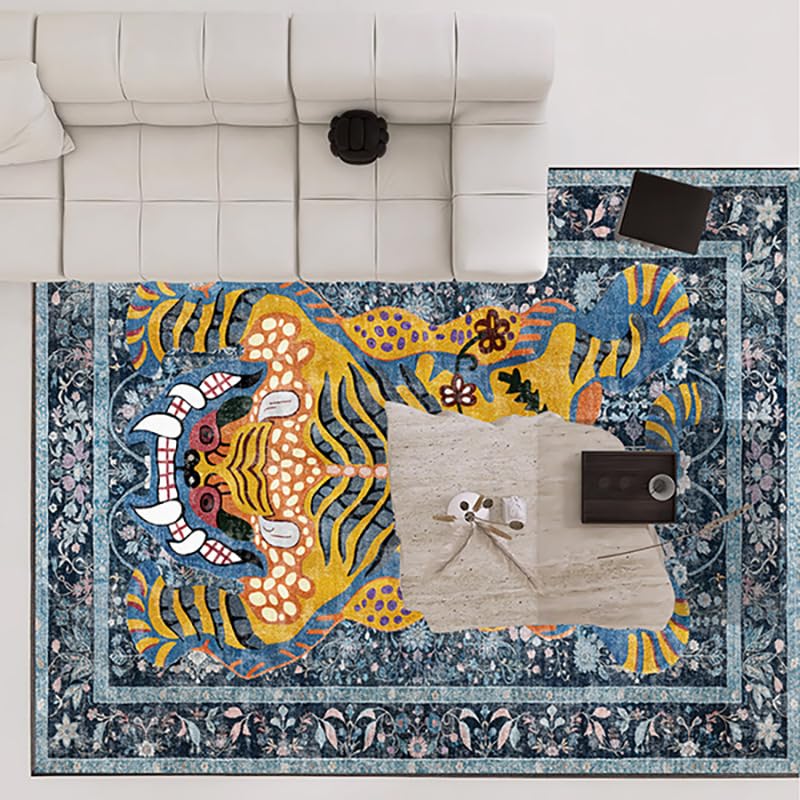 Tapis de salon bleu de style traditionnel et moderne 200x250 cm