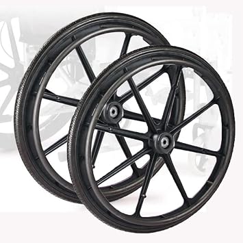 1 Pair Universal Wheelchair Wheels, Solid Rear Wheelchair Wheels Replacement, 20inch ABS Wheelchair Rear Wheel, Accessory for Manual Wheelchair