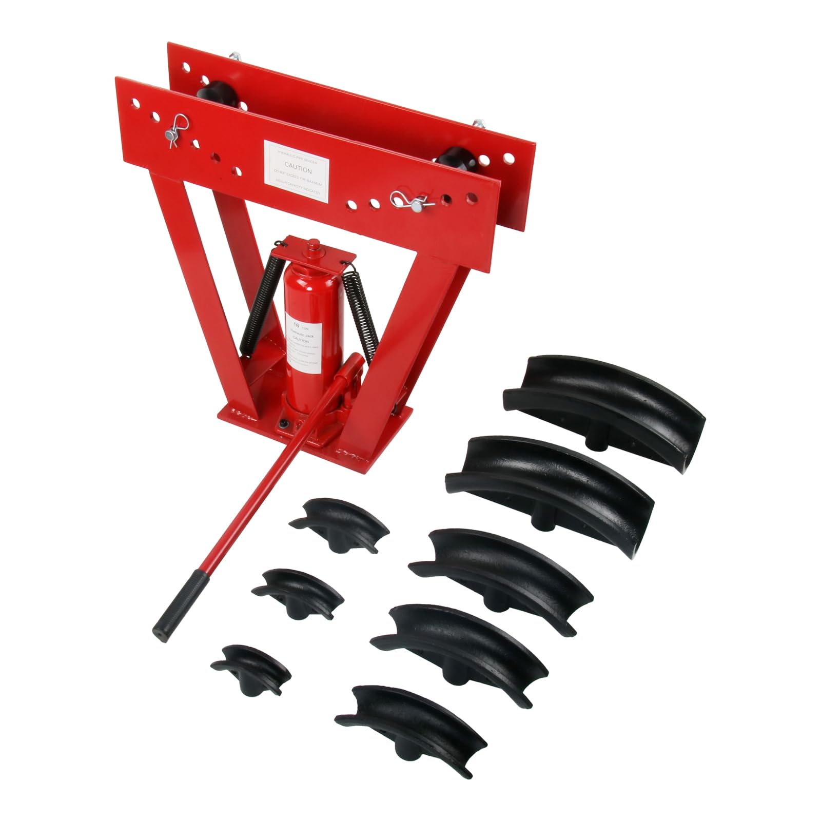 WULAZMU 16 Ton Hydraulic Pipe Bender, 1/2 Inch Manual Copper Tube Bender Tool with 8 Bending Dies (1/2