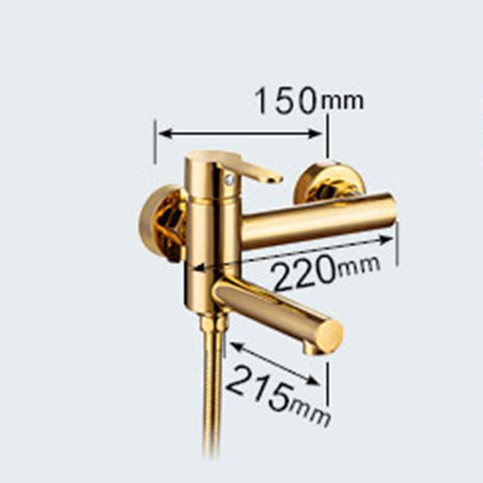 BiaoTeng Grifo de Bañera y Ducha de Pared 3 Modos Oro