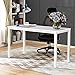 Need 55 Inch Large Computer Desk - Modern Simple Style Home Office Gaming Desk, Basic Writing Table for Study Student, White Metal Frame, White