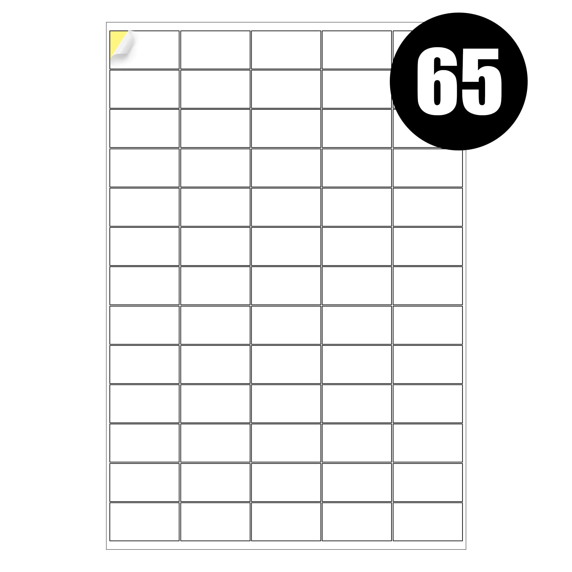 A4 Address Labels 65 Per Sheet, iSOUL A4 Sticker Paper Label 38.1 x 21.2mm, Printable Sheet Shipping Address Sticker A4 Stickers, Self Adhesive Labels for Inkjet & Laser Printer 100 Pack