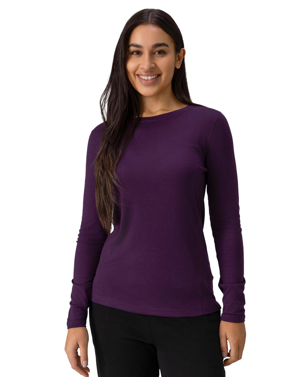 Merino Protect 100% Merino Wool Base Layer Women Thermals Underwear Lightweight Soft Long Sleeve Shirt for Hiking Skiing