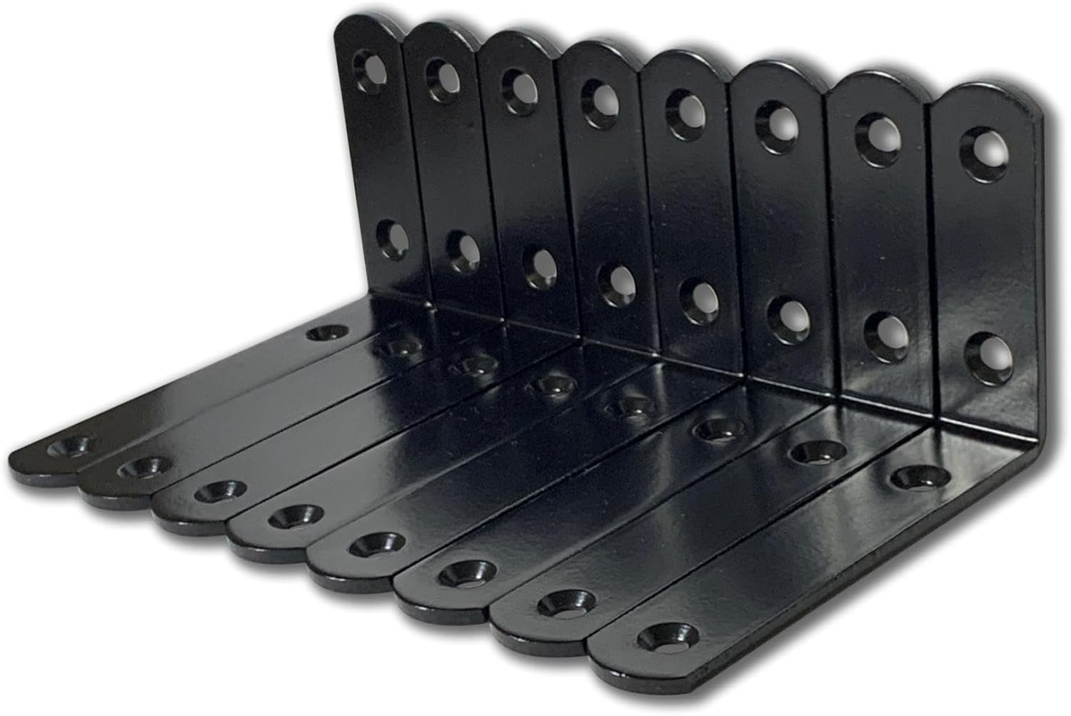 8 Pcs Shelf Bracket,4 Inch Black Floating Shelf Bracket