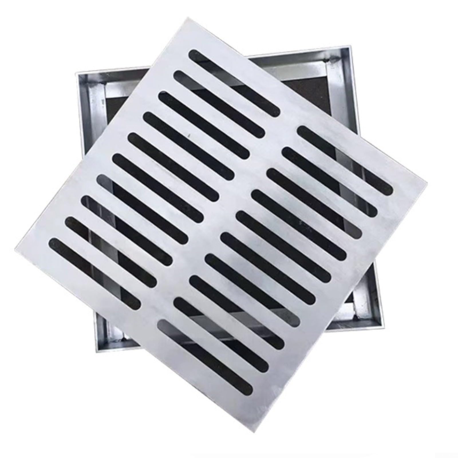 GANCEI Drain Cover, Stainless Steel Framed Drain Guard Square Manhole Grate Heavy Duty Leaf Guard For Outdoor For Rainwater Sewer Garden(200x200mm)