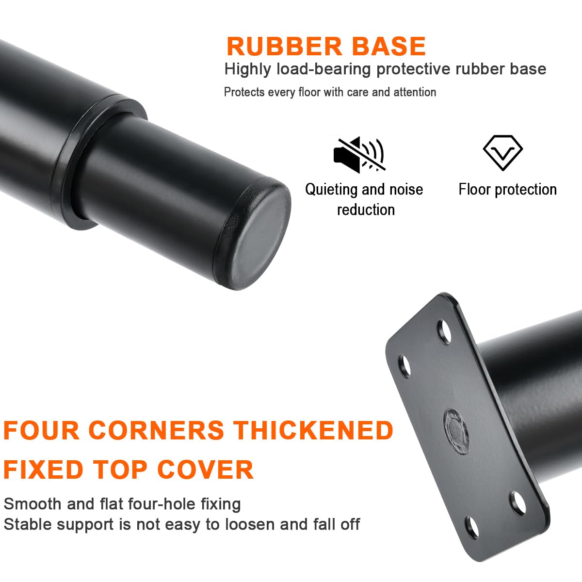 TMBMLPP 4pcs Metal Adjustable Furniture Legs, 7.87-13.89in(20-34cm) Black Adjustable Legs, Replacement Support Leg - Image 4