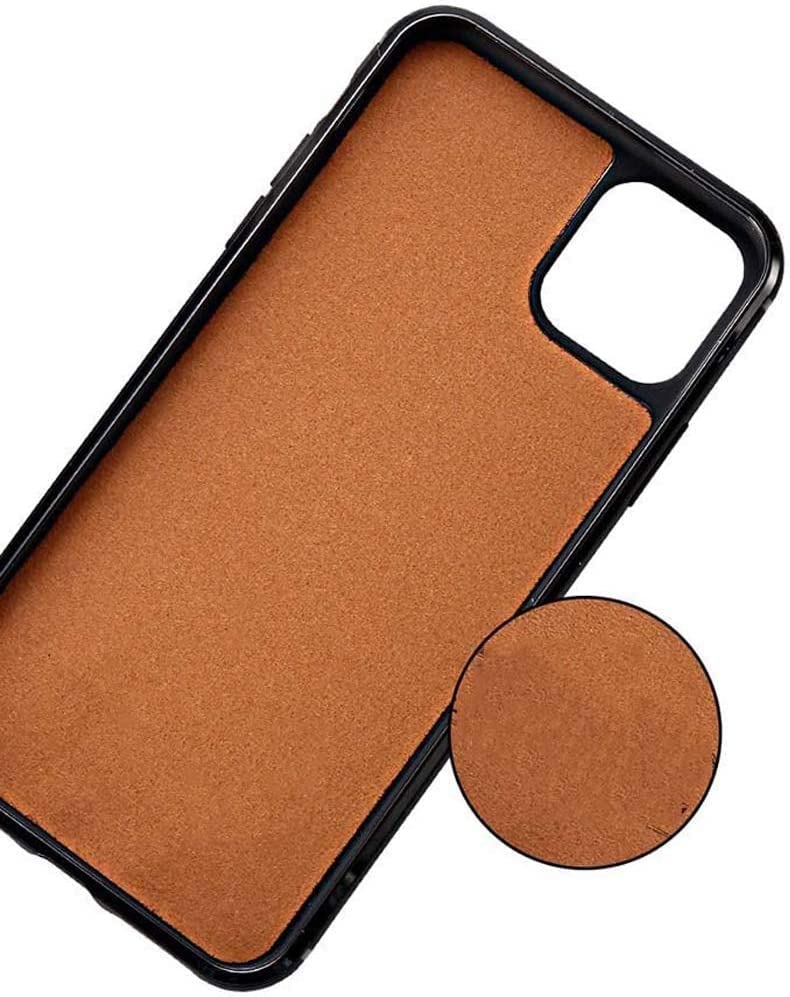 Funda de piel de raya para iPhone 11 Pro carcasa elegante de cuero exótico negro antichoque 2
