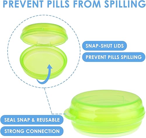 Miniatura 6 de Amabro Pequeña caja organizadora de pastillas, 7 pastilleros de viaje, portátil, contenedor de píldoras diario, mini estuche para píldoras para