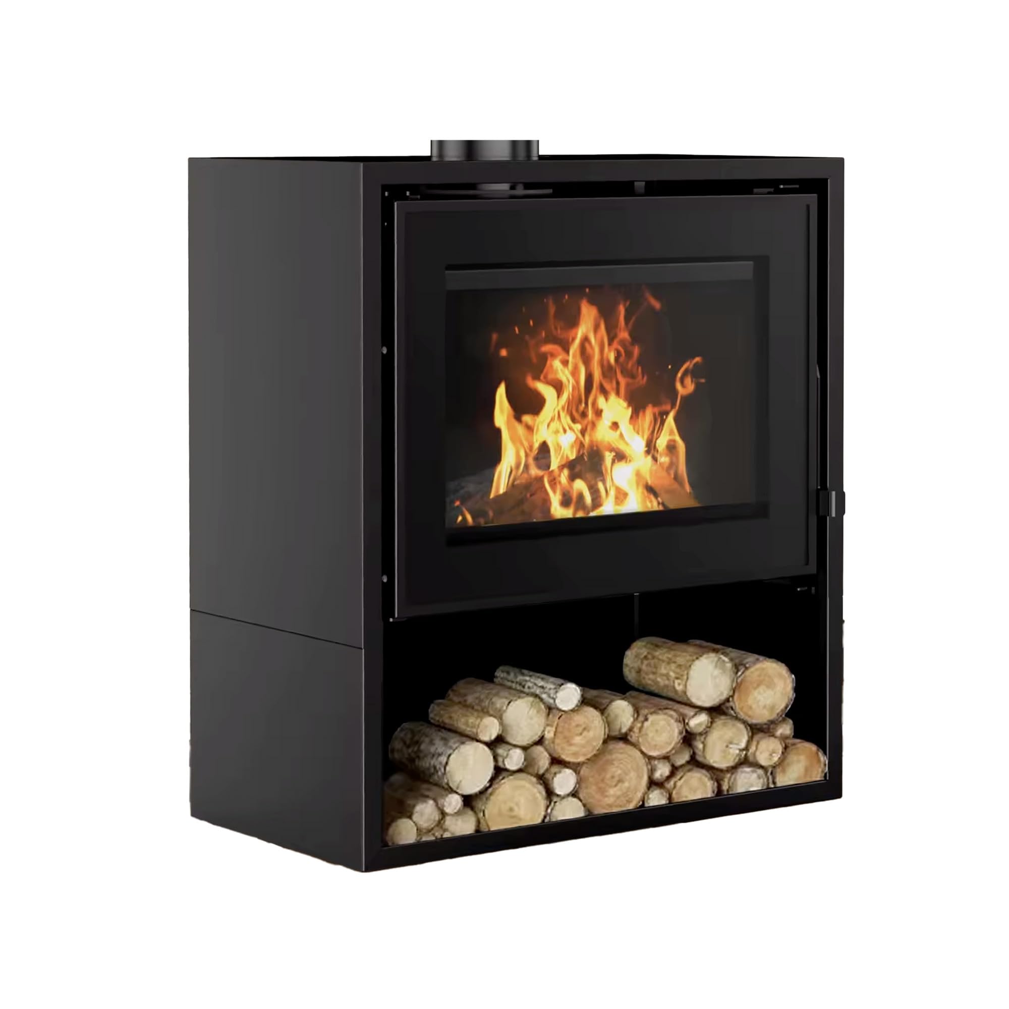 Sannover Holzofen Arclas 12 kW Holzscheite 60 cm - Schwarz - Keramik - Holzofen - Holz - Ofen