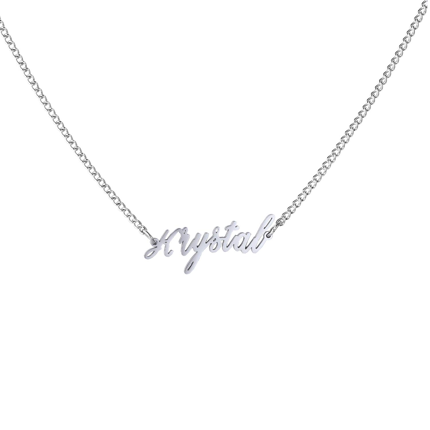 WIGERLONCustom Name Necklace Personalized Pendant 18k White Gold Plated for Women