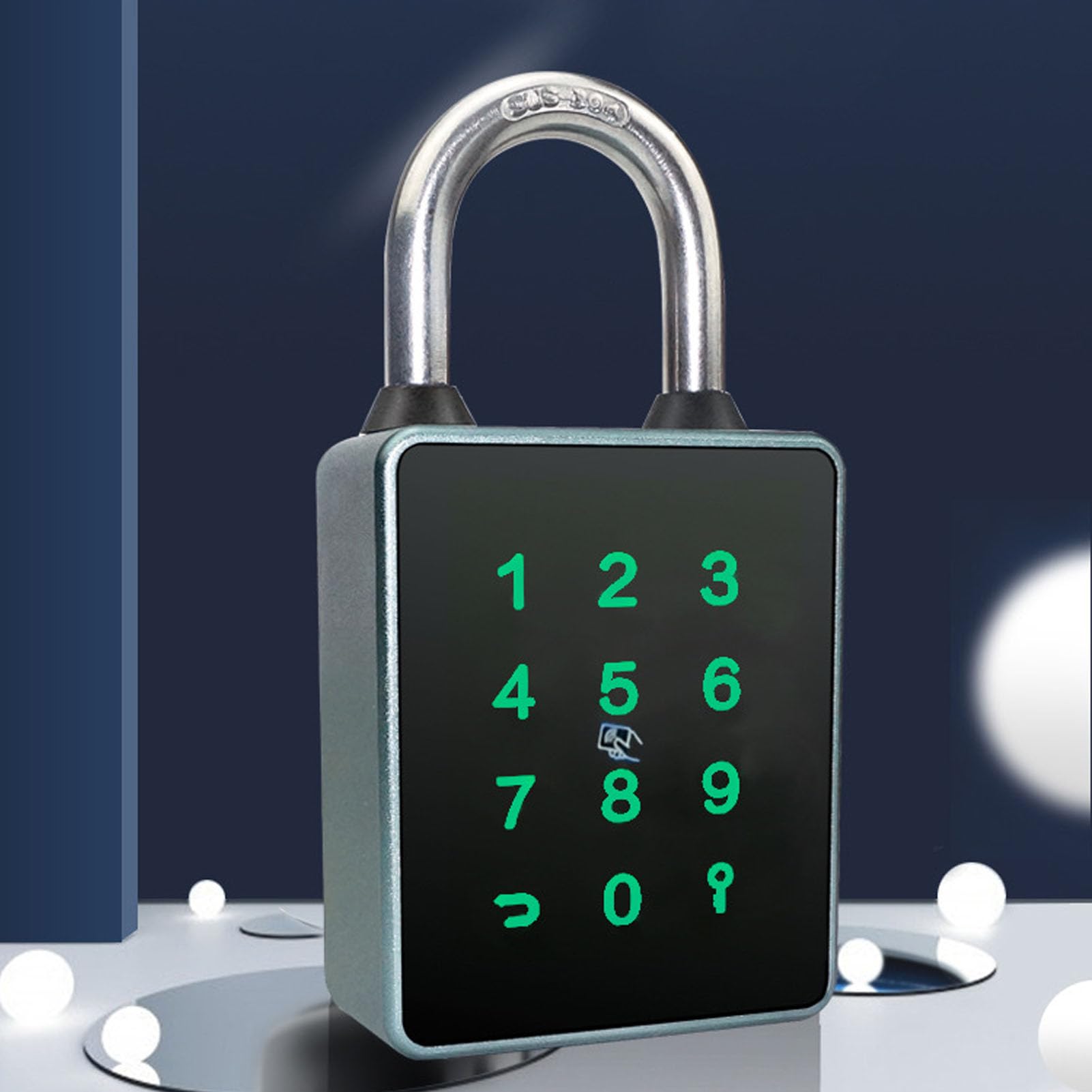 Generic Candado Inteligente de Combinación, Diseño Seguro, Pantalla Táctil, Contraseña del Teclado, Bloqueo de Huella Digital para Gimnasio y Escuela, Acero Inoxidable