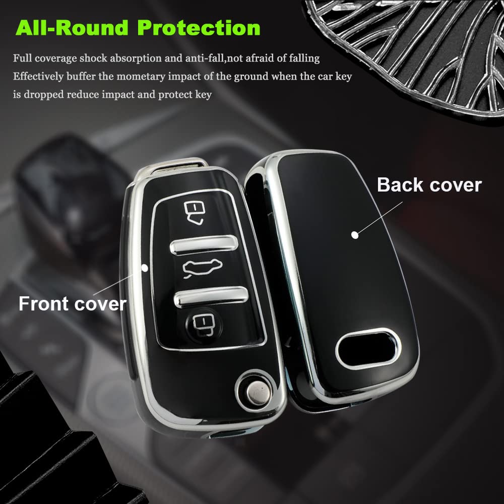 ontto Custodia per Chiave Auto, con Telecomando, Adatta per Audi C6 R8 A1 A3 Q3 A4
