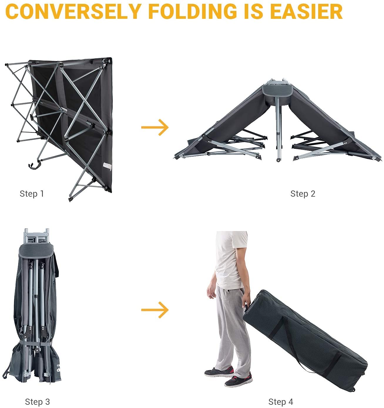 KingCamp Double Folding Camping Cots for 2 People, Folding Cot Bed